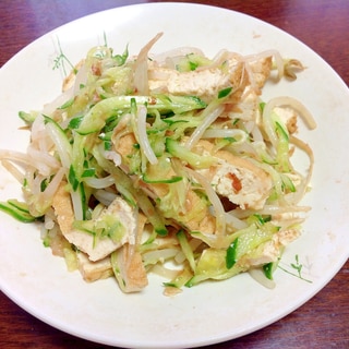 味付けは麺つゆだけ！もやしと厚揚げのおかか和え♪